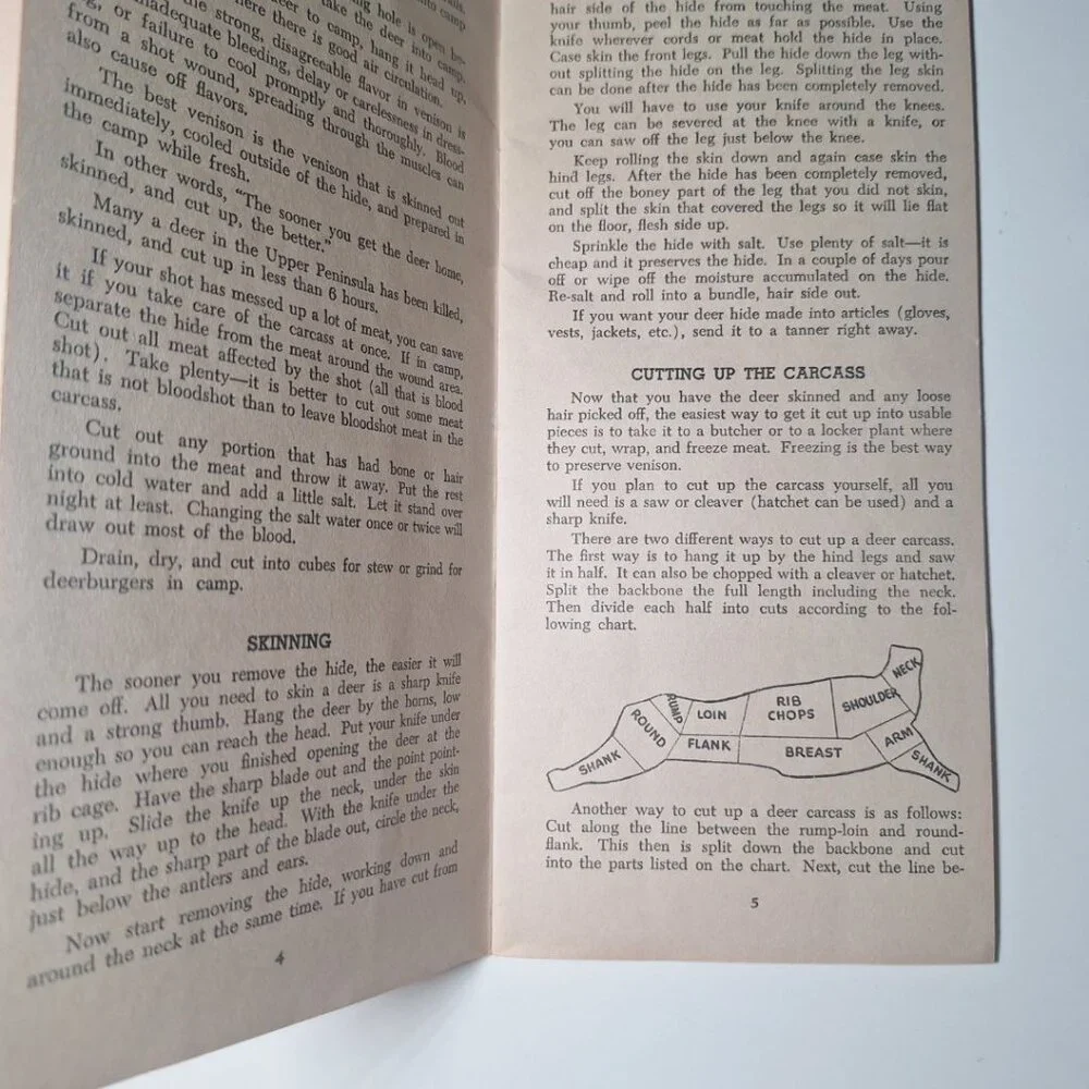 Venison Pamphlet Recipe Booklet Butcher Cook 1969 MSU Extension Michigan Pasties